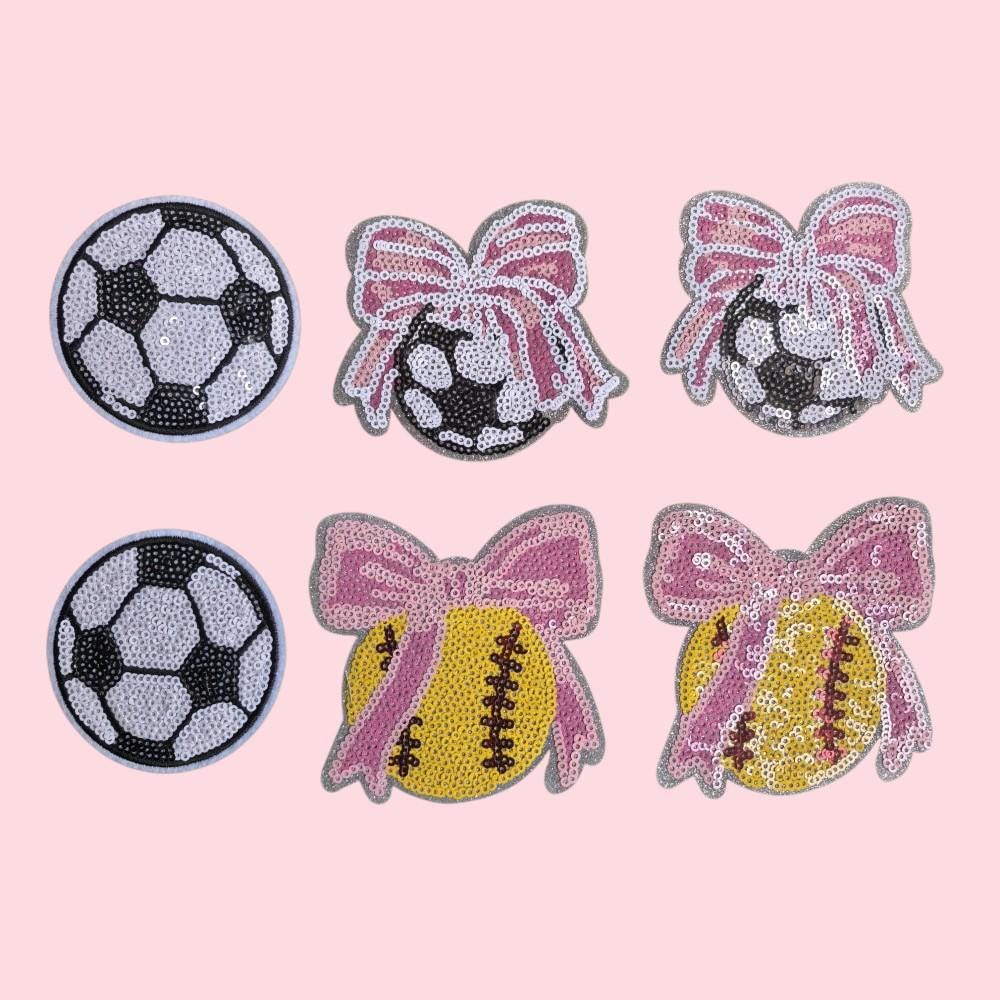 Sequin Soccer Ball Bow Patch